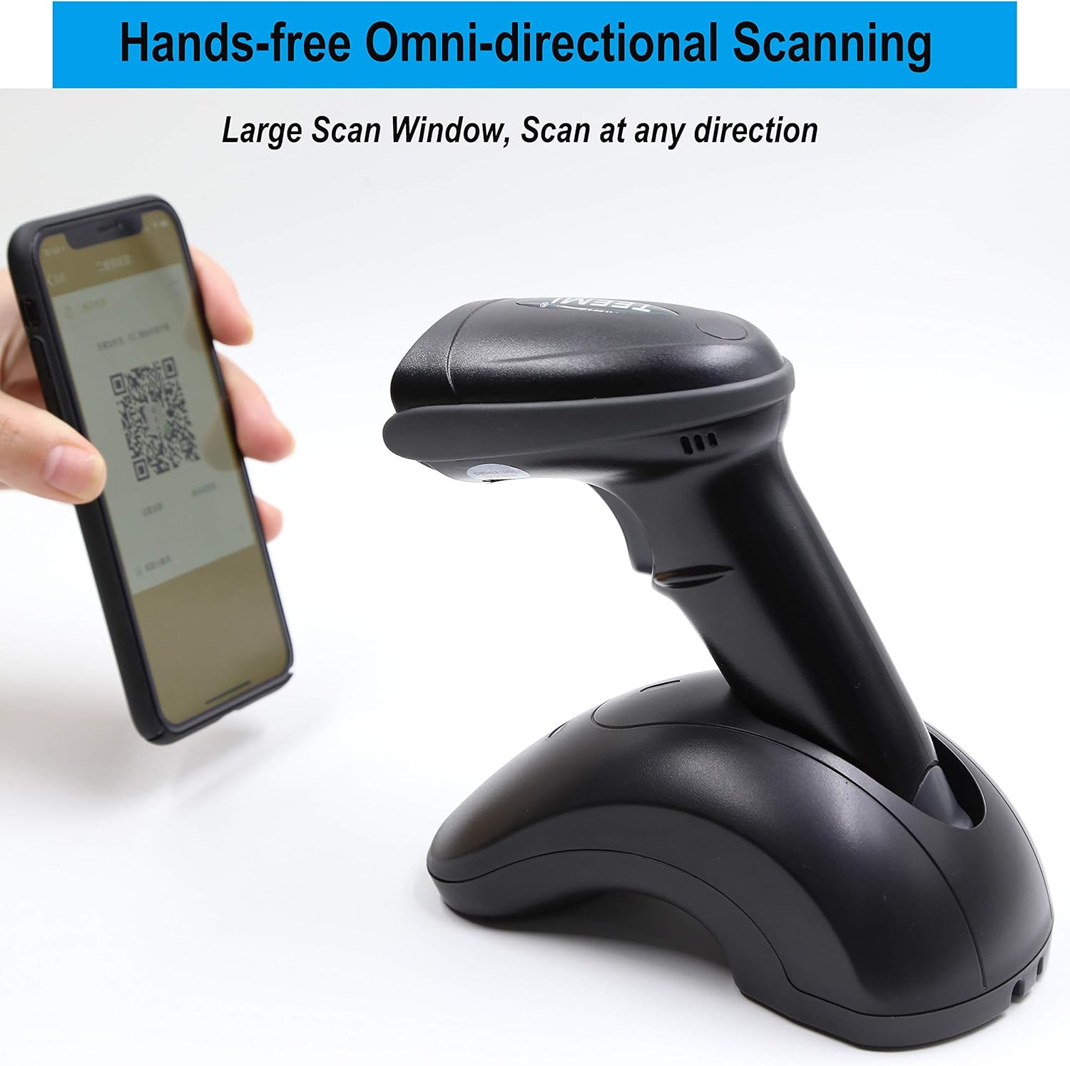 1D 2D Bluetooth Barcode Scanner with USB Cradle Charge Station G7301