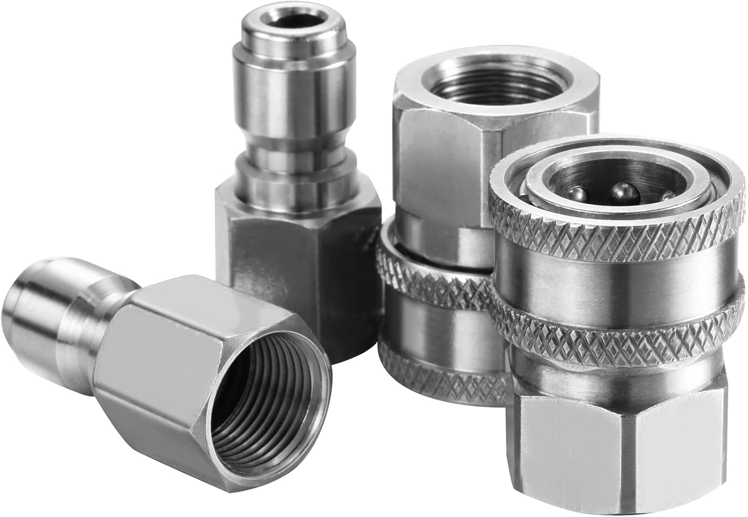 8 Sets NPT 3/8 Inch Stainless Steel Quick Hose Connector Fittings E425704