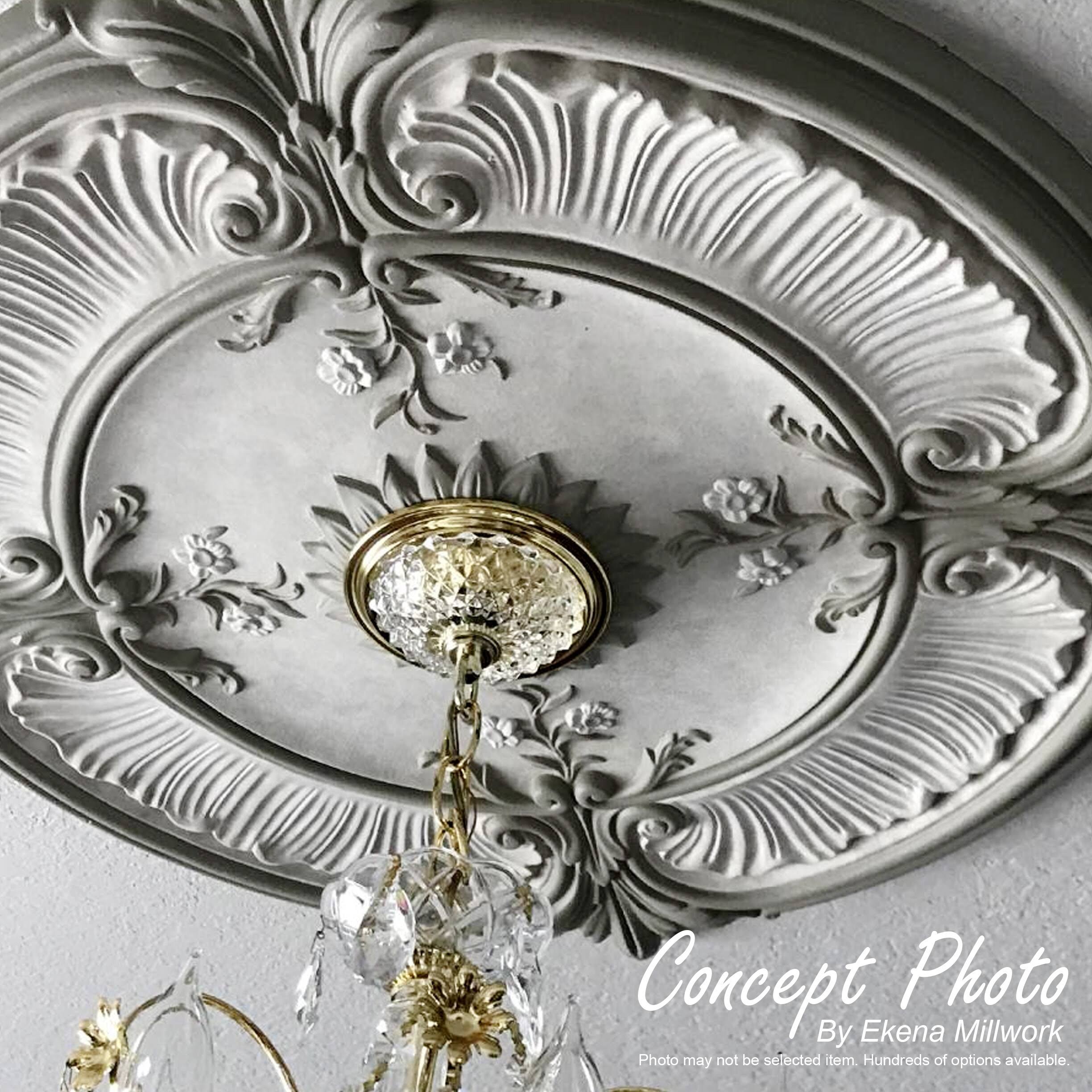 15 3/4x22OD x 5/8x22P Ceiling Medallion, Hand-Painted Brass J102198