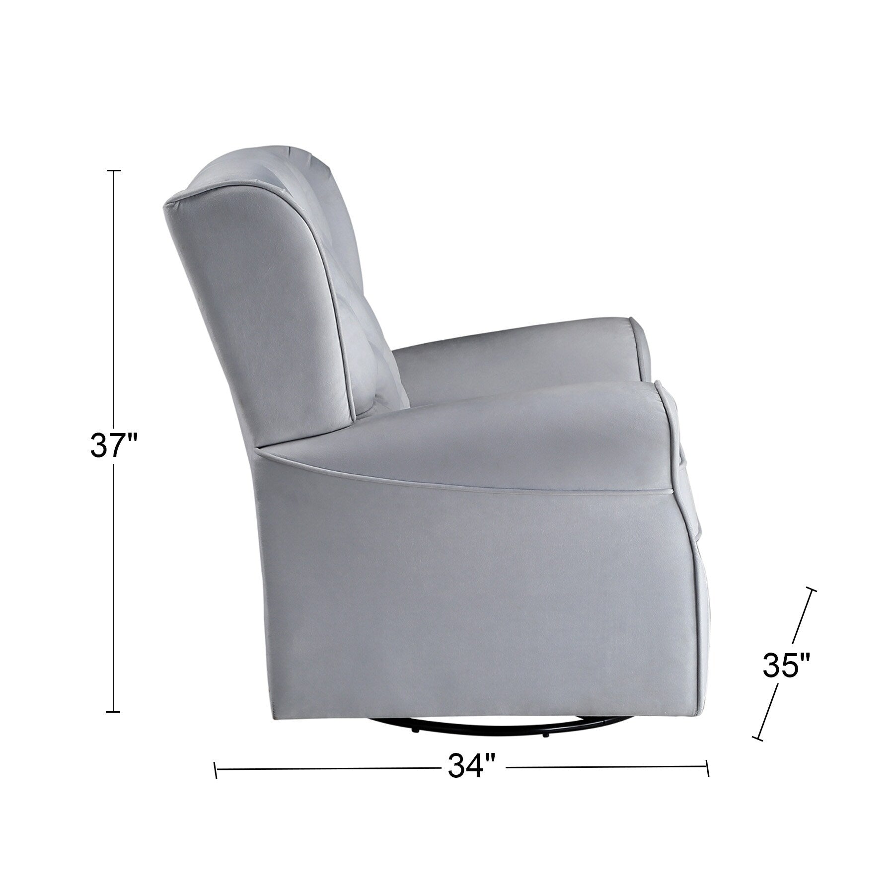 Gray Fabric Swivel Chair with Glider F890