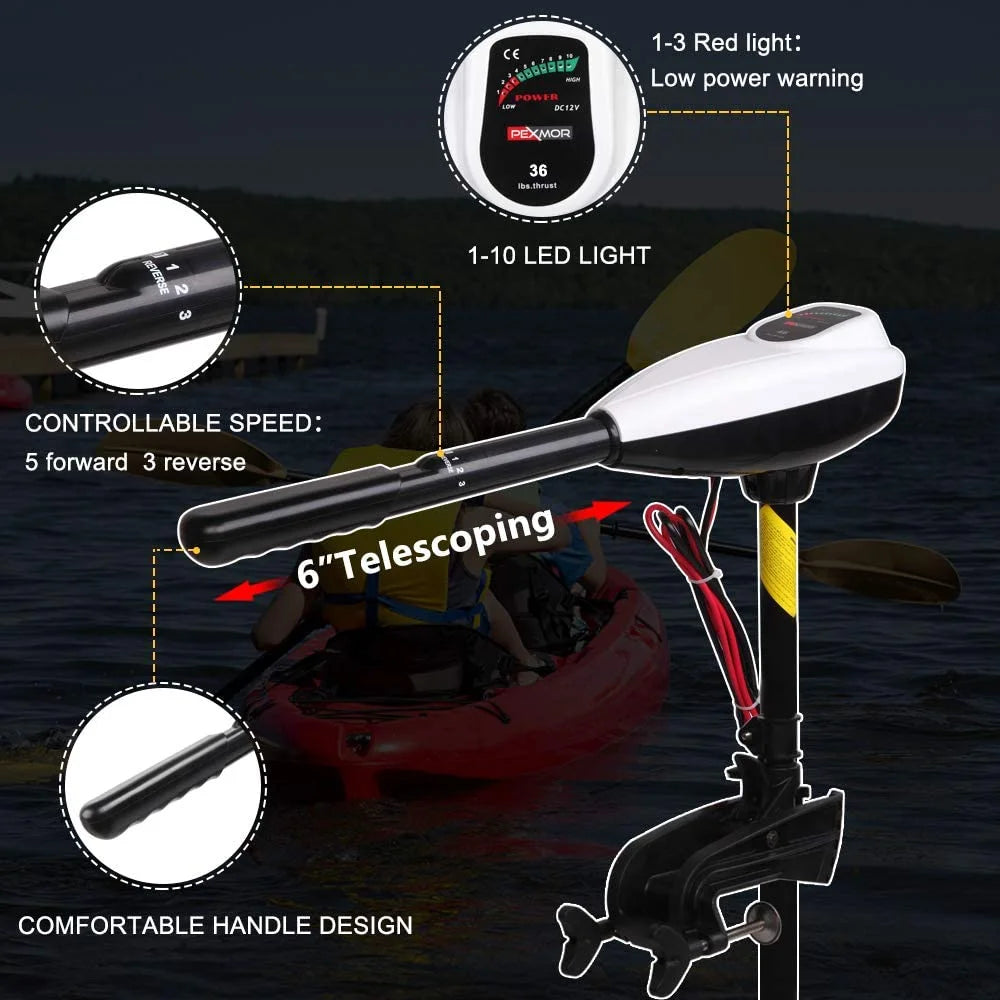 Electric Trolling Motor 55LBS Thrust Saltwater Transom Mounted M96592