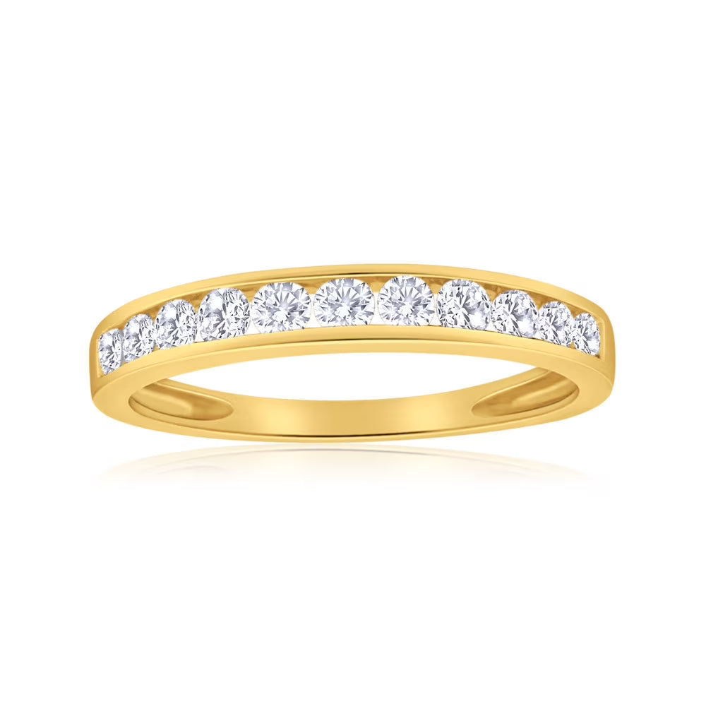 10k Yellow Gold Diamond Wedding Band J335395
