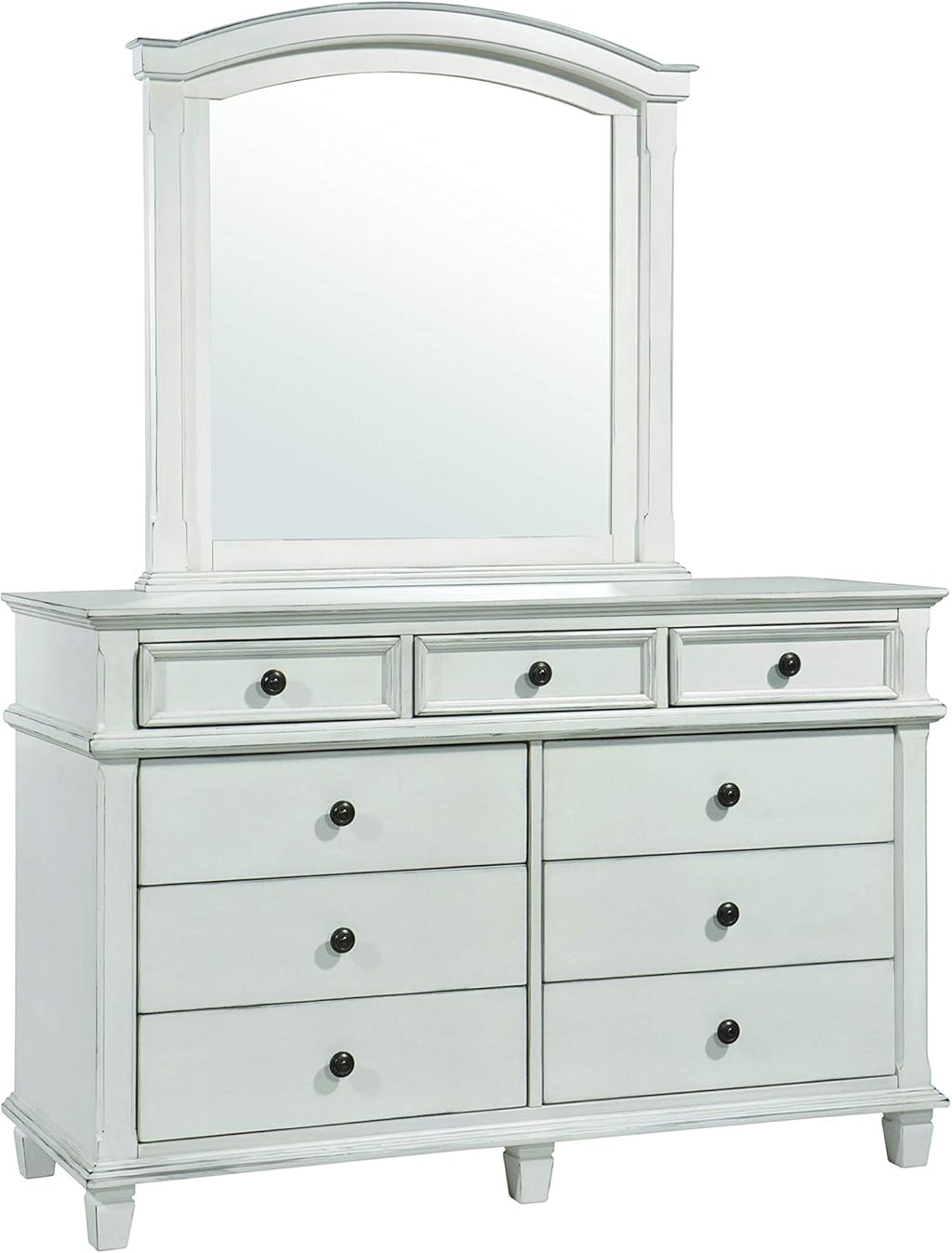 Antique White Arched Mirror Q9513