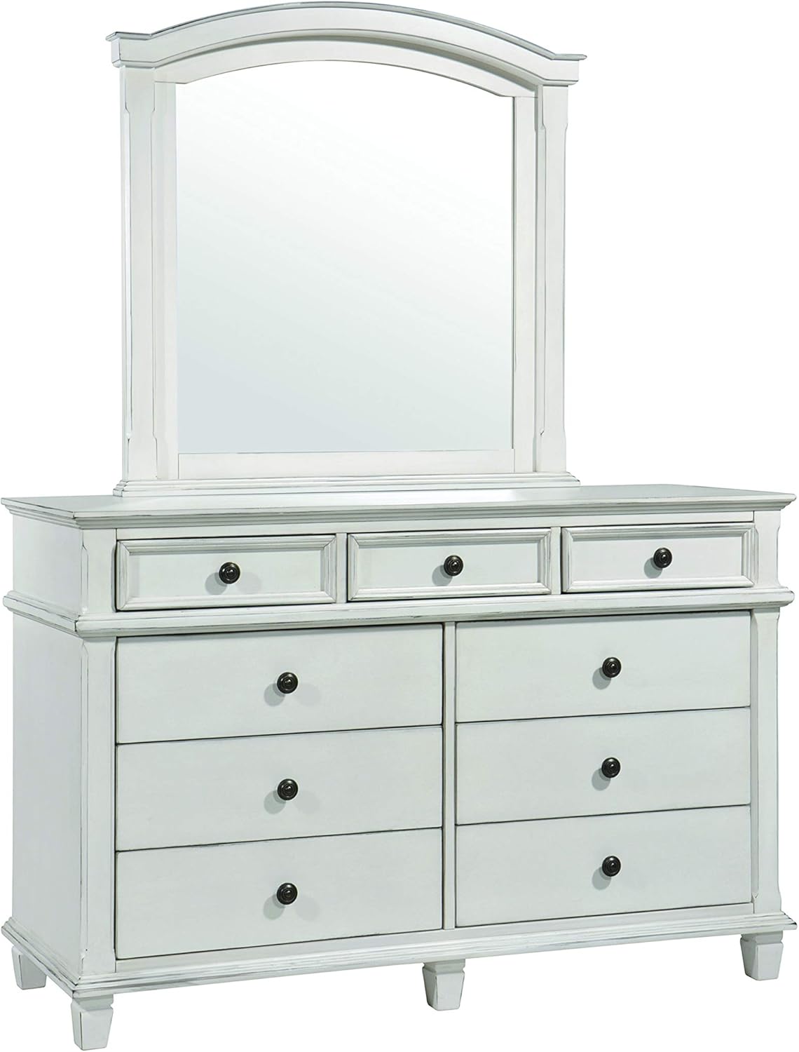 Antique White Arched Mirror Q9513