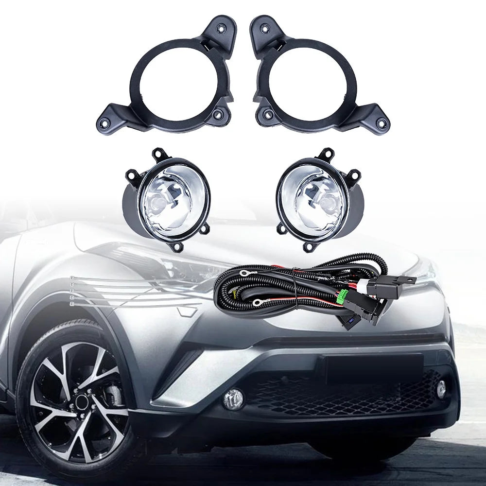 Front LED DRL Daytime Running Light Turn Signal Fog Lamps Bezel Set for Toyota C-HR 2016-2019 B319241