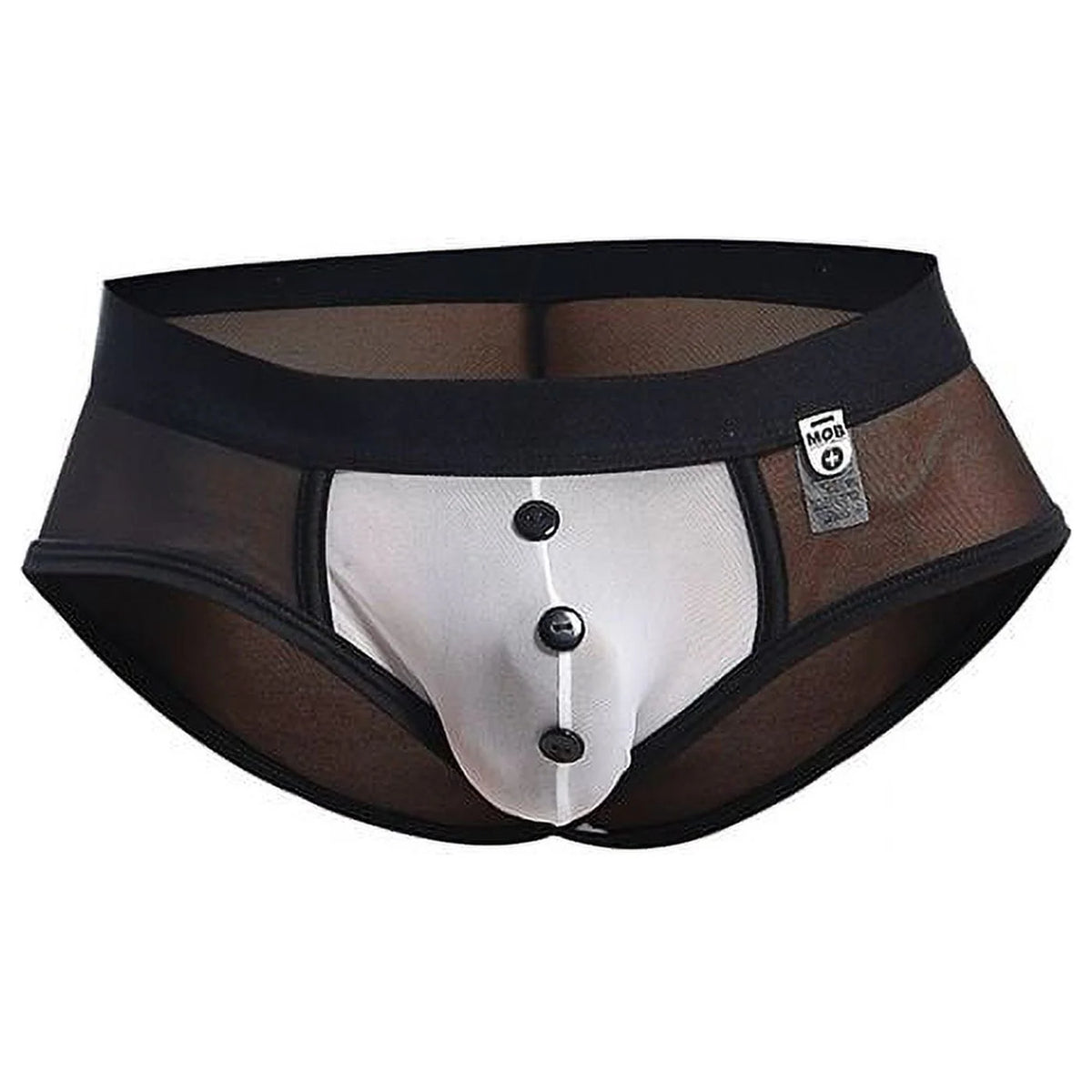 Black/White XL Brief with Bow & French Cuffs S43331