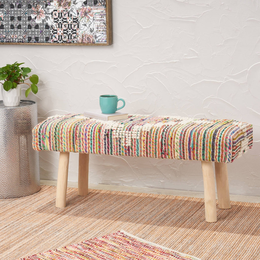 Rectangular Bench Dark Beige F224