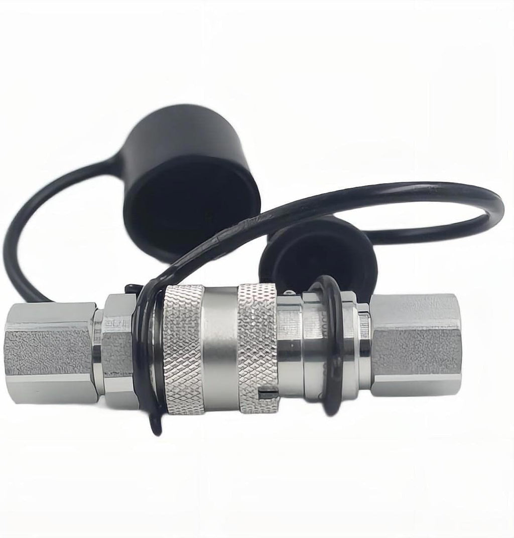 1/4 Flat Face Hydraulic Quick Connect Coupling Set with Black Dust Cap O829
