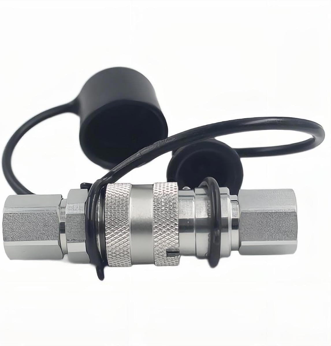 1/4 Flat Face Hydraulic Quick Connect Coupling Set with Black Dust Cap O829