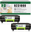 2PK Black Remanufactured Toner Cartridge for Lexmark Printer U182