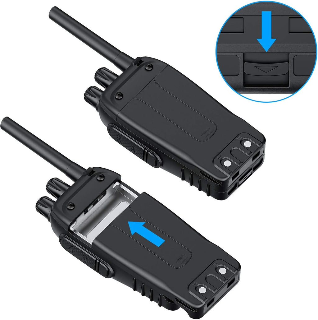 Rechargeable Walkie Talkies with Earpieces 2pcs Two-Way Radios 16 Channel USB Cable Charging Handheld Transceiver with Flashlight Pack of 2 N997