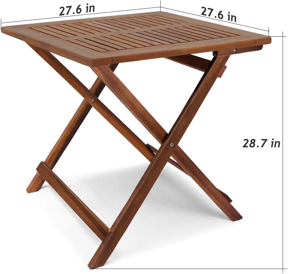 18x18 Inch Acacia Wood Folding Patio Side Table N78529