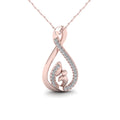 10K Rose Gold Diamond Mother and Child Infinity Pendant Necklace N666668