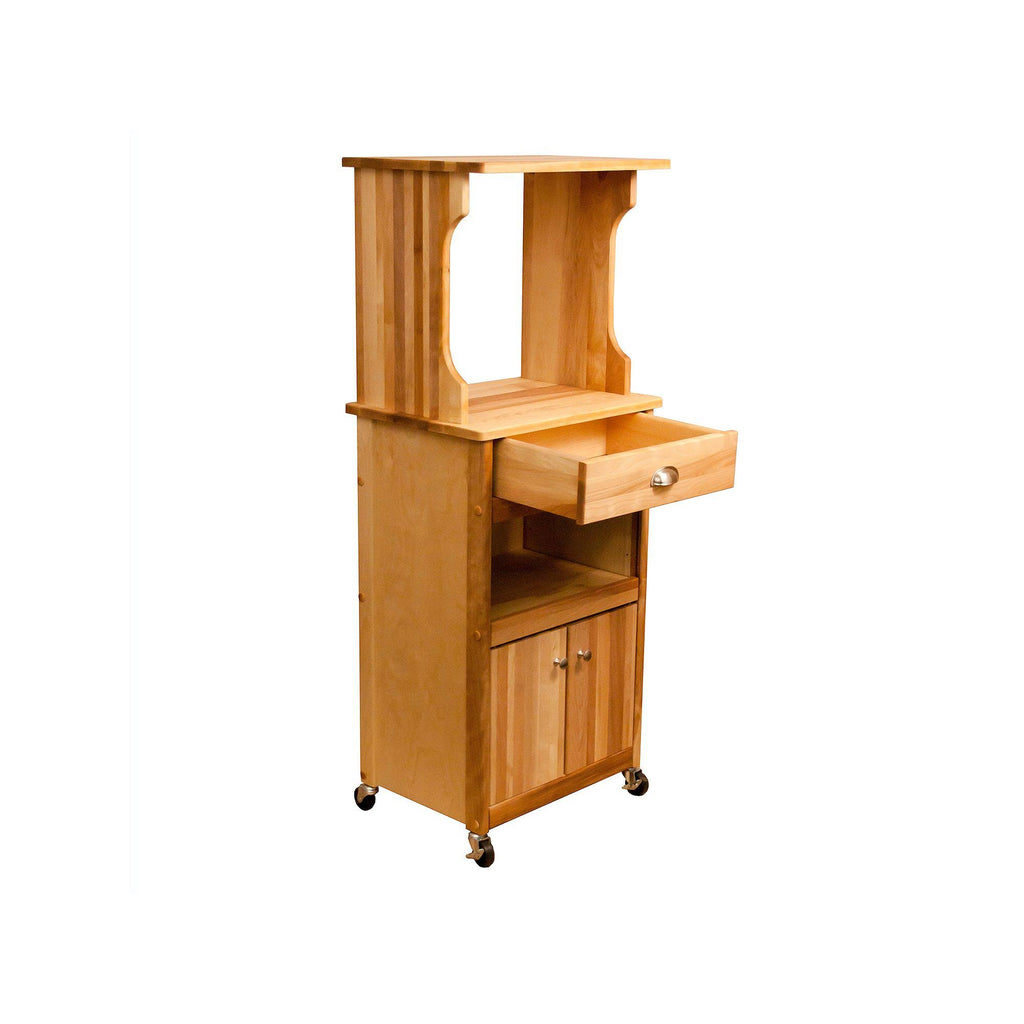 Natural Microwave Cart with Open Storage A708773