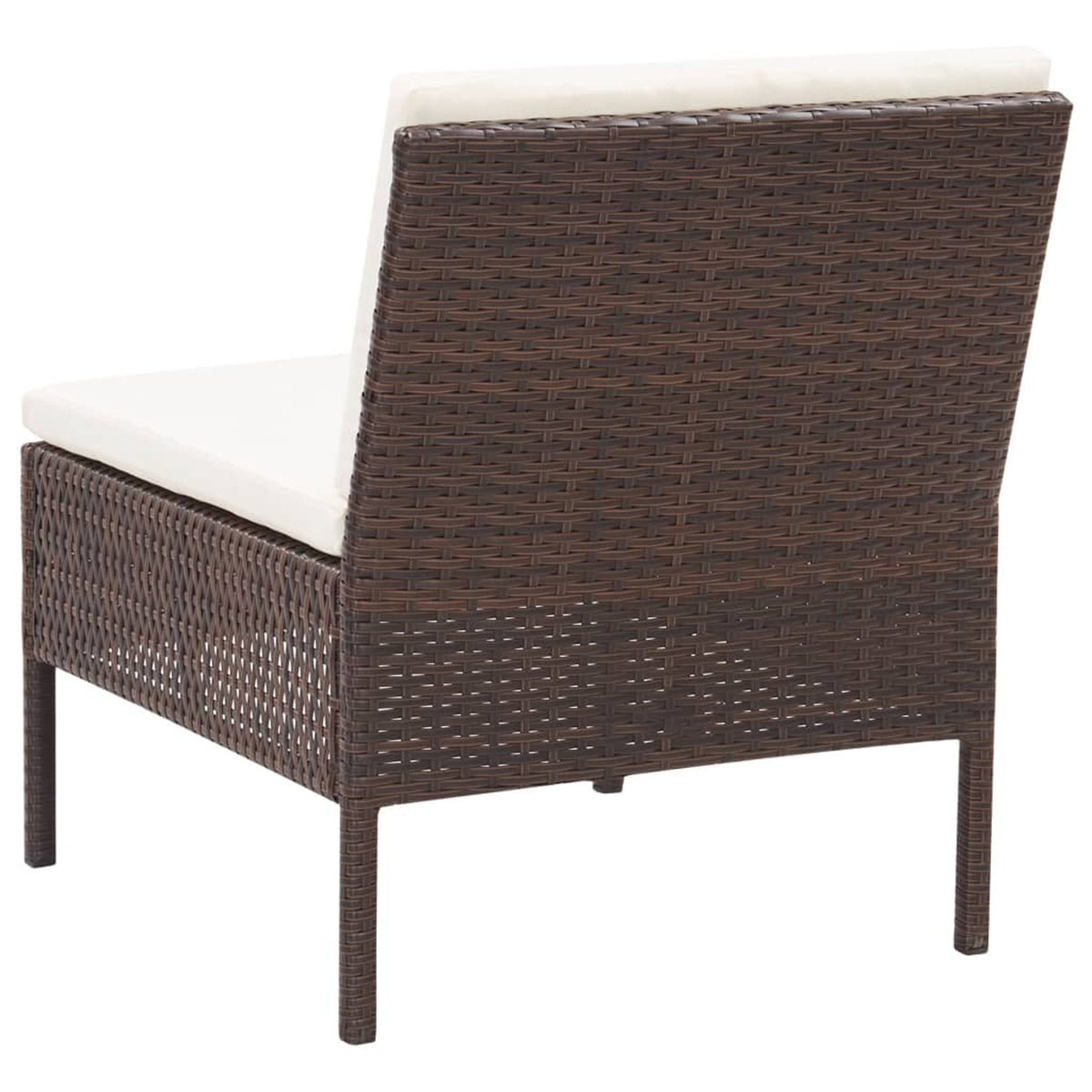 3 Piece Outdoor Sectional Sofa Set with Cushions Poly Rattan Steel Frame A530828