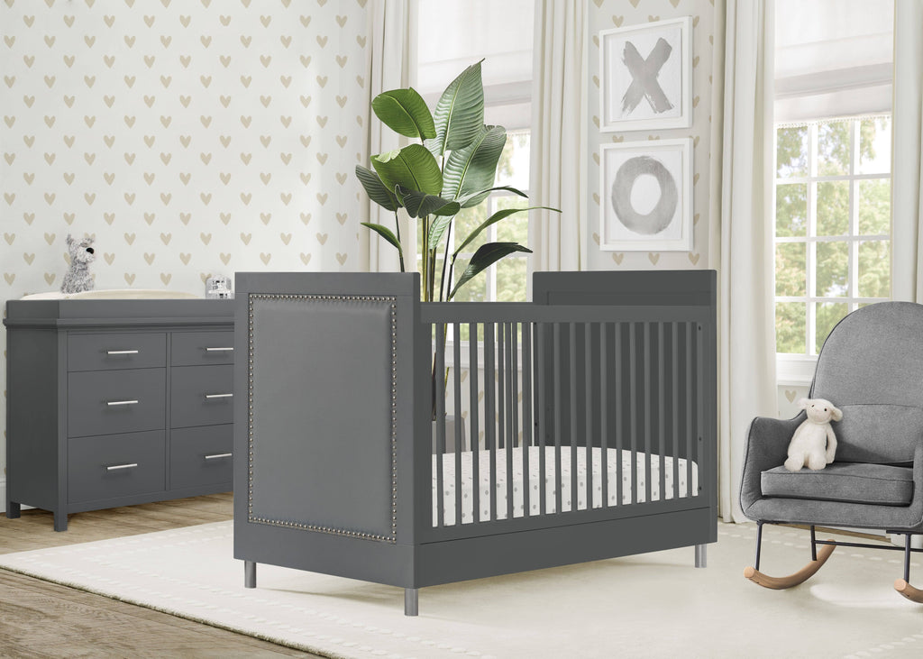3-in-1 Convertible Baby Crib with Daybed/Toddler Bed Conversion Kit in Bianca White N9982