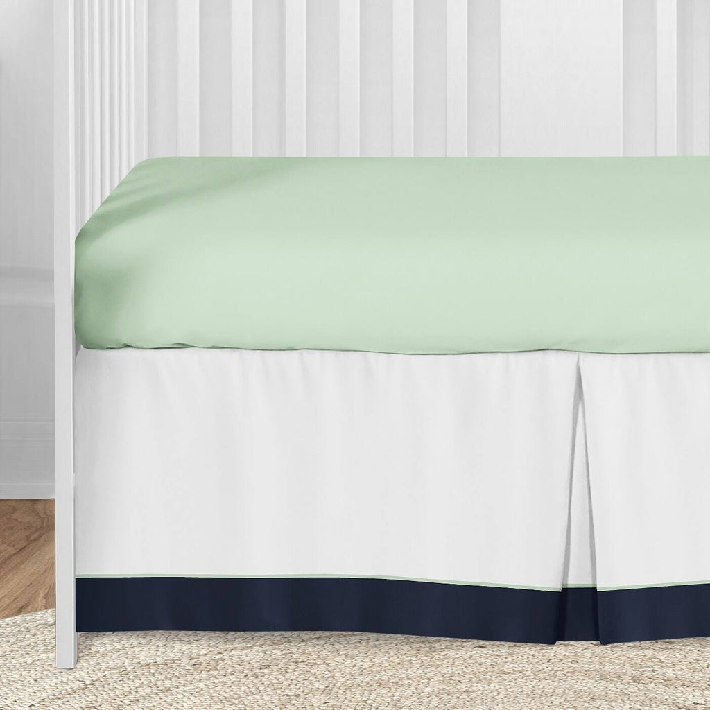 Navy Blue Mint and Grey 5 Pieces Crib Bedding Set I30225