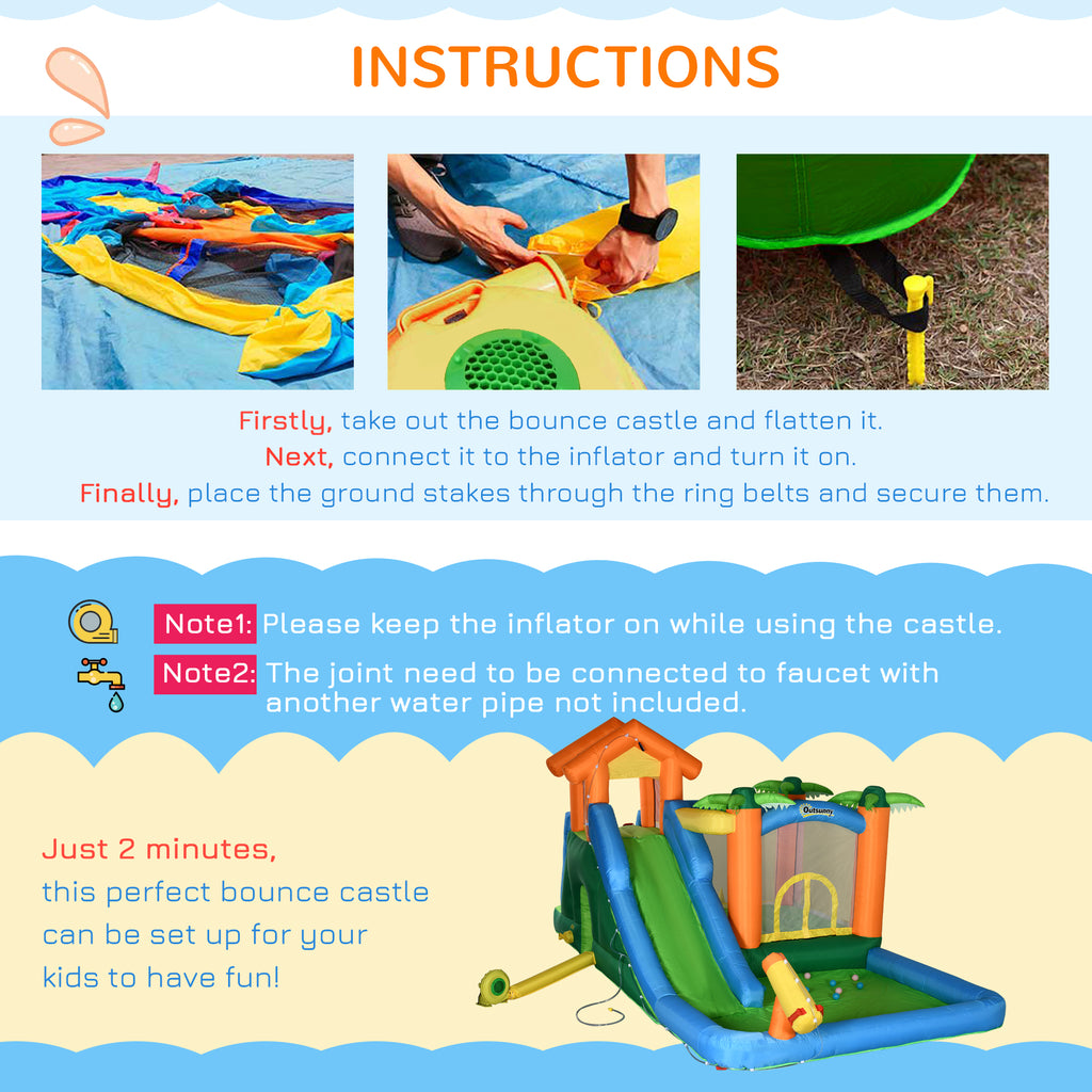 6-in-1 Inflatable Water Slide with 450W Air Blower U479