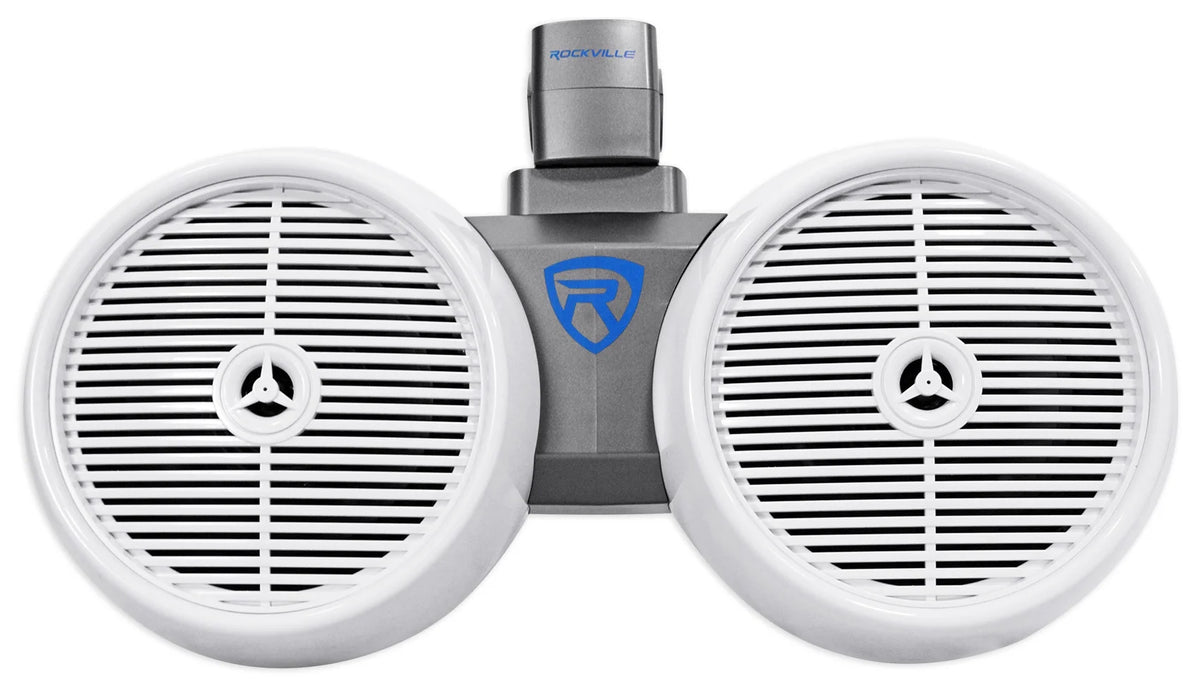 Dual 8" White 800 Watt Marine Wakeboard Tower Speaker System R19573