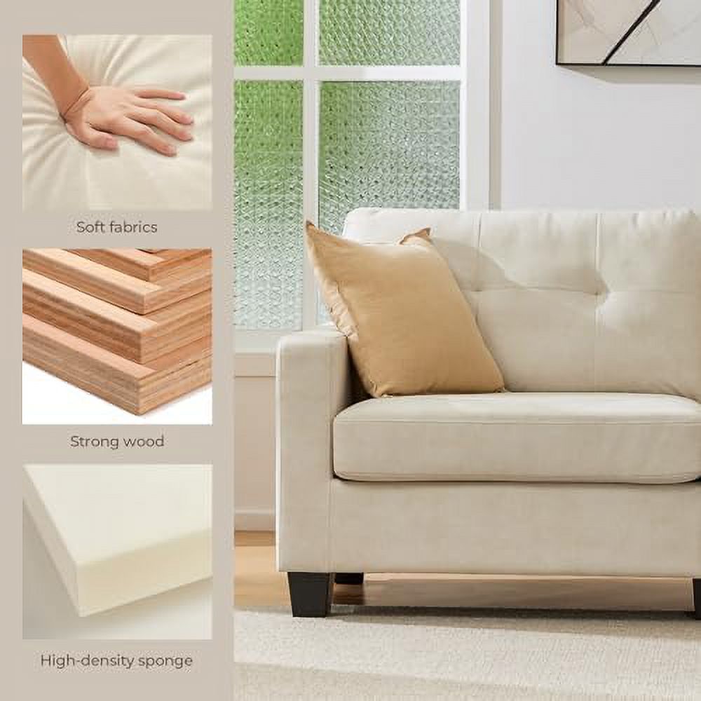 Velvet Fabric Loveseat Sofa with Solid Wood Frame T562