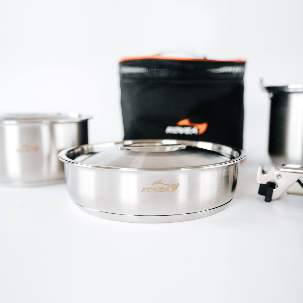 Triple Stainless Outdoor Camping Aluminum Cookware L G44805