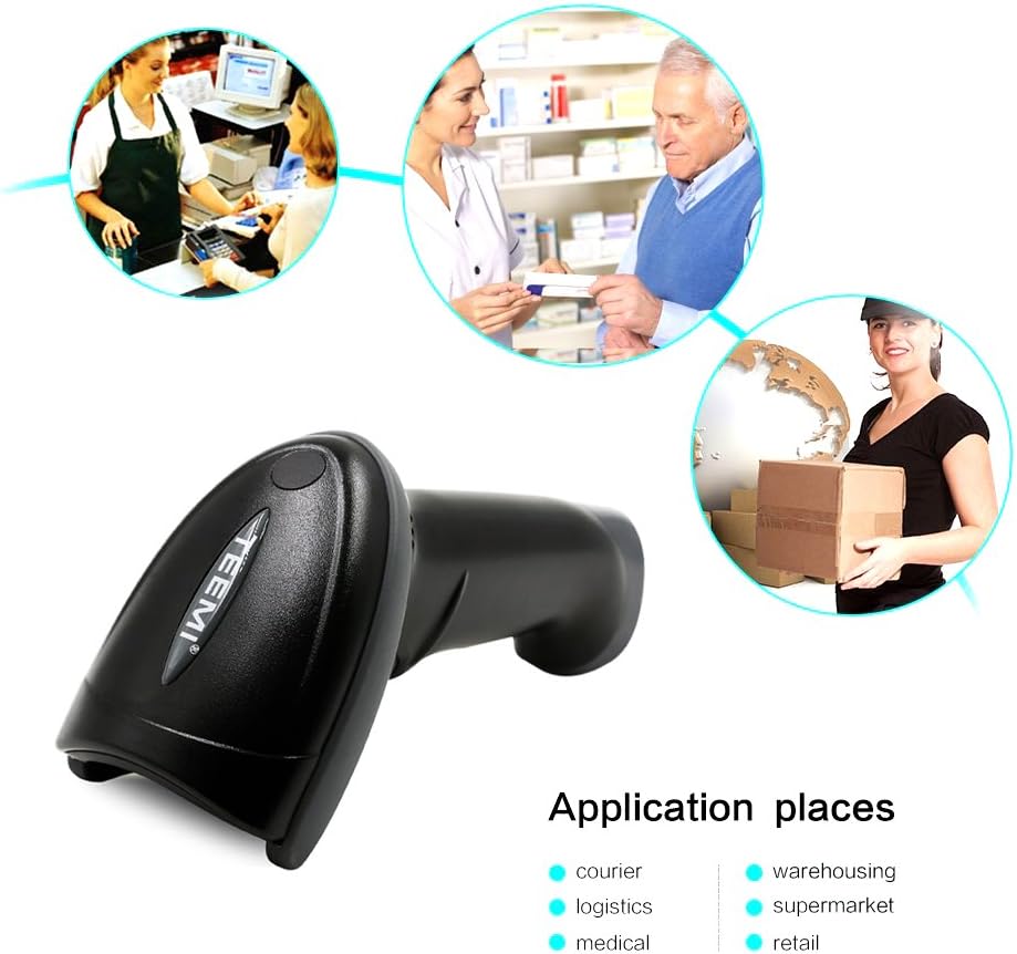 1D 2D Bluetooth Barcode Scanner with USB Cradle Charge Station G7301
