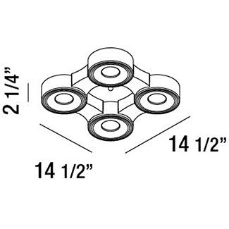 White 4 Light LED Surface Mount X6732