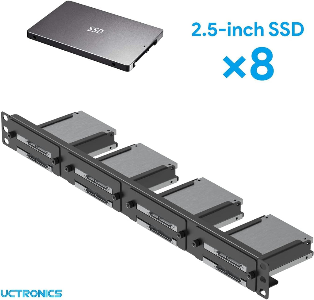 1U Rack Mount with 4 Mounting Brackets for 2.5 inch SSDs, Pack of 2 A986745