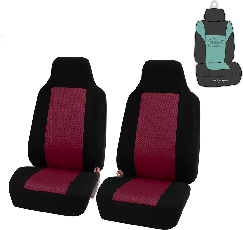 Black Cloth High Back Car Seat Covers Front Set Pack of 2 W60262