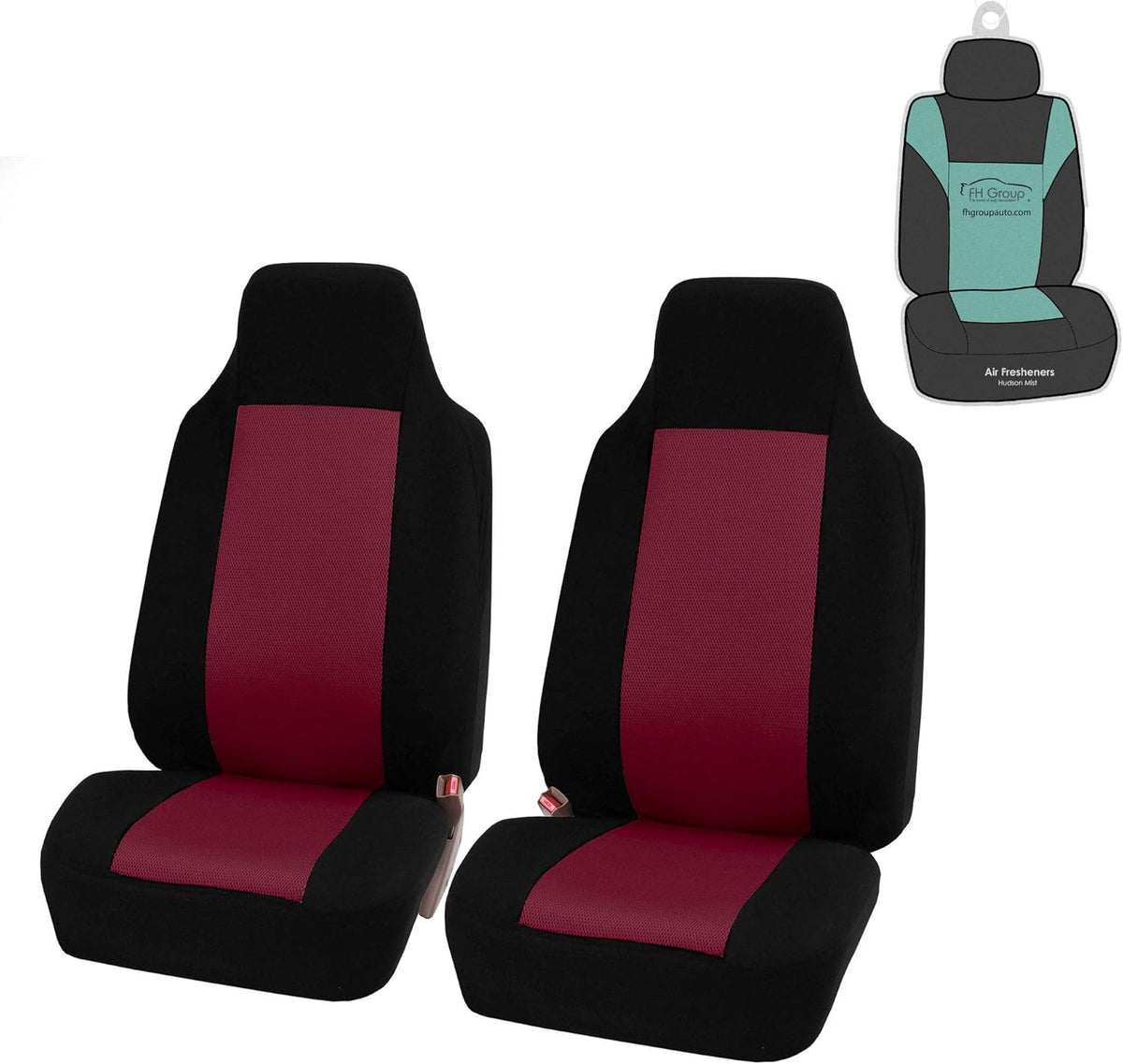 Black Cloth High Back Car Seat Covers Front Set Pack of 2 W60262
