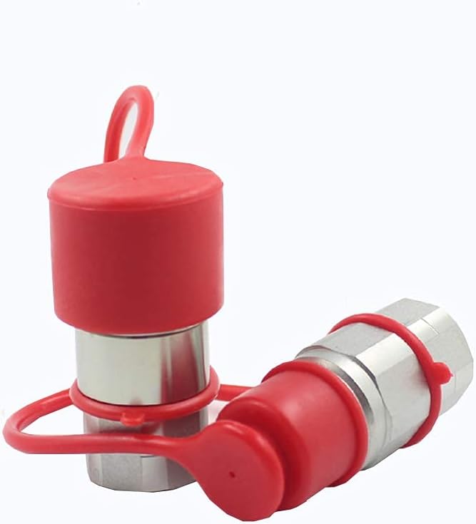 1/4 Flat Face Hydraulic Quick Connect Coupling Set with Black Dust Cap O829