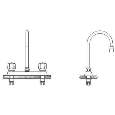 Two Handle Cast Deck-Mount Faucet S8587