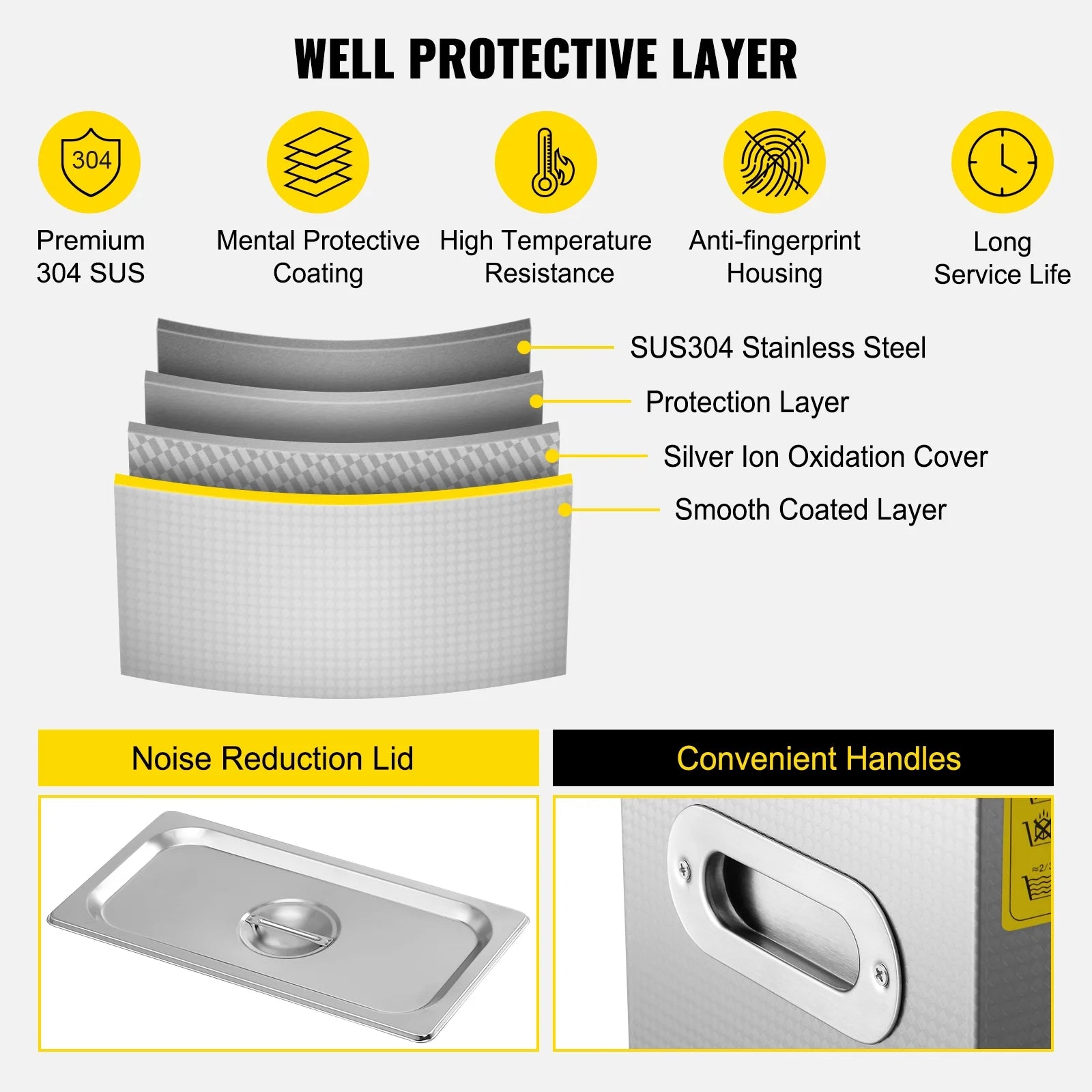 6L Ultrasonic Cleaner with Timer Heating Digital Sonic Cleaner Q288