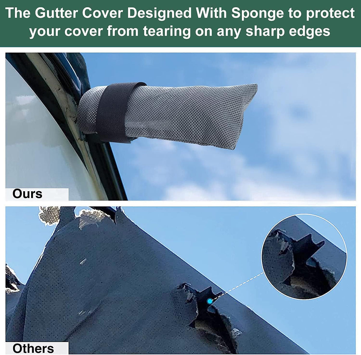 RV Cover 27ft - 30ft Waterproof Tear-Proof Camper Cover with 6 Rain Gutter Spout Protectors O90329