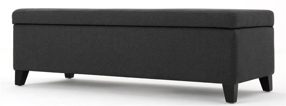 Dark Gray and Dark Brown Storage Ottoman R9229
