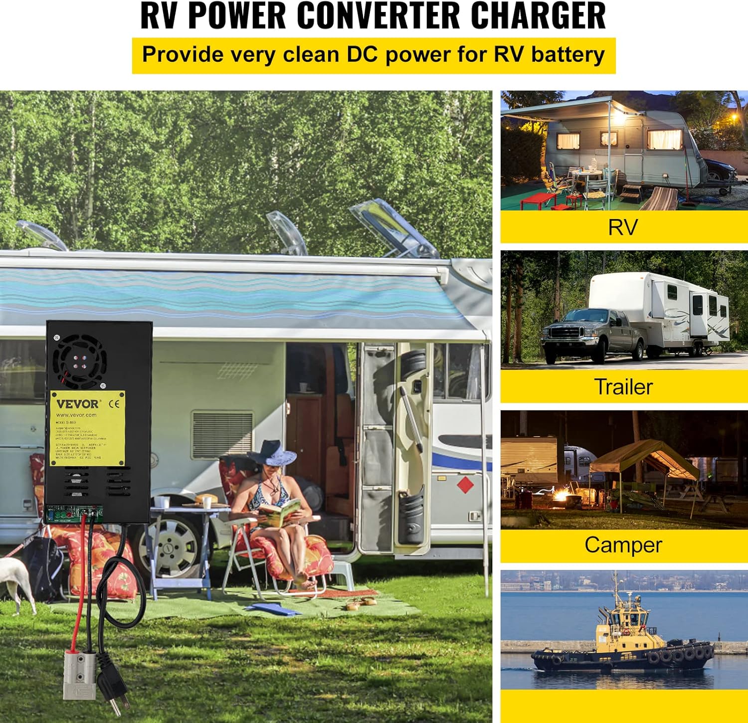 RV Power Converter Charger 600W 35 Amp Pack of 2 N7354