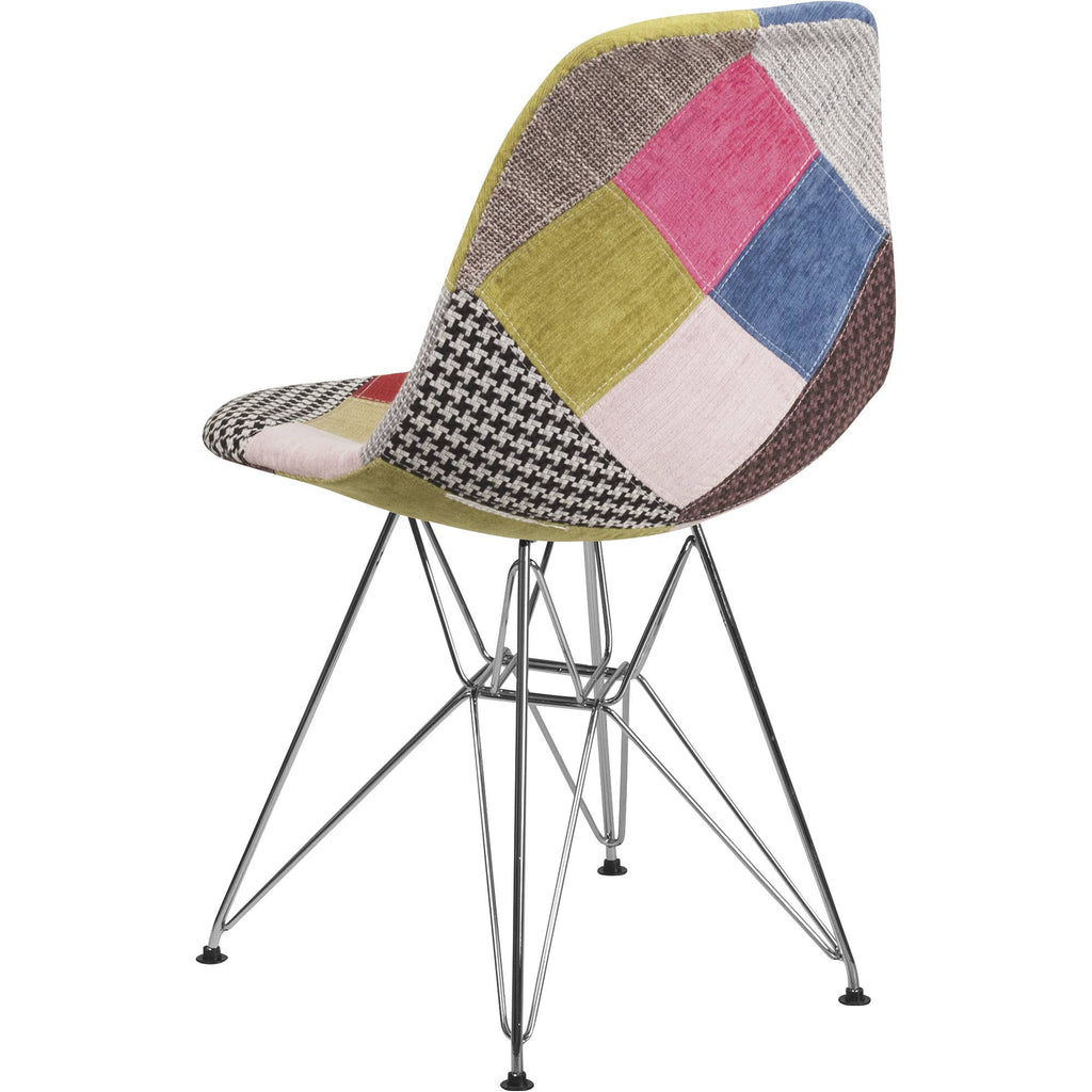 Patchwork Fabric Chair with Chrome Base L771633