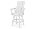 White Modern Adirondack Swivel Bar Chair D409