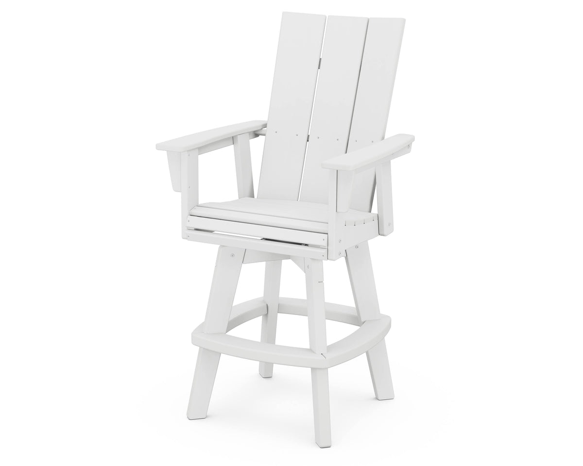 White Modern Adirondack Swivel Bar Chair D409