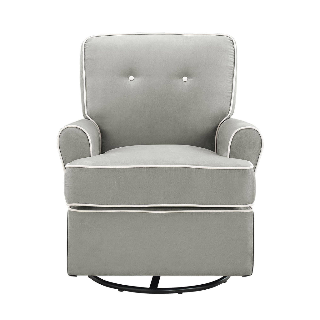 Grey Nursery Swivel Glider Chair B9302