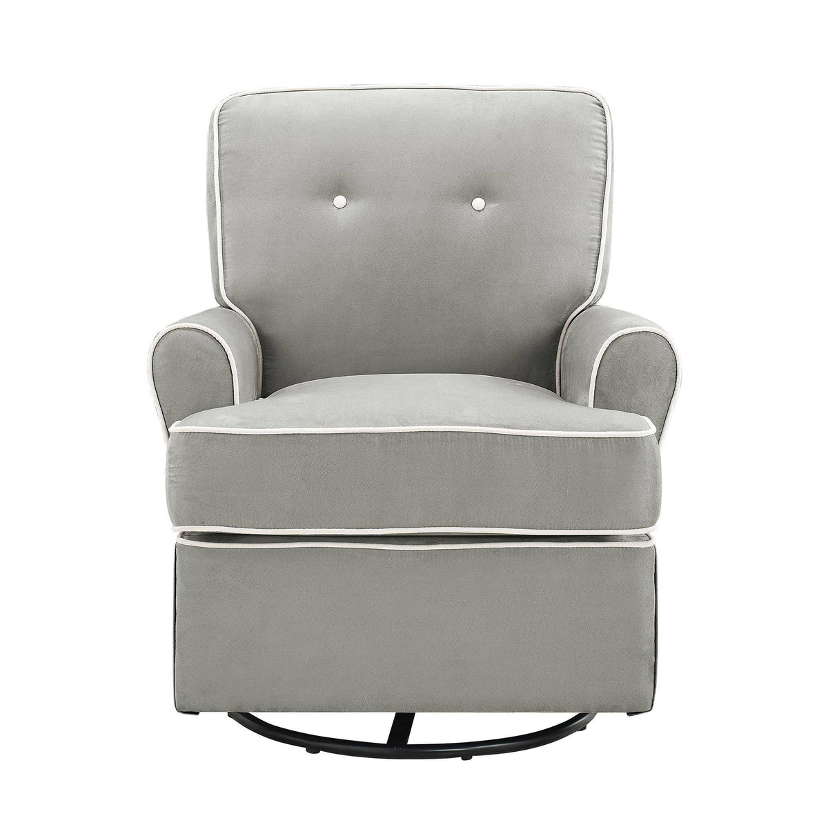 Grey Nursery Swivel Glider Chair B9302