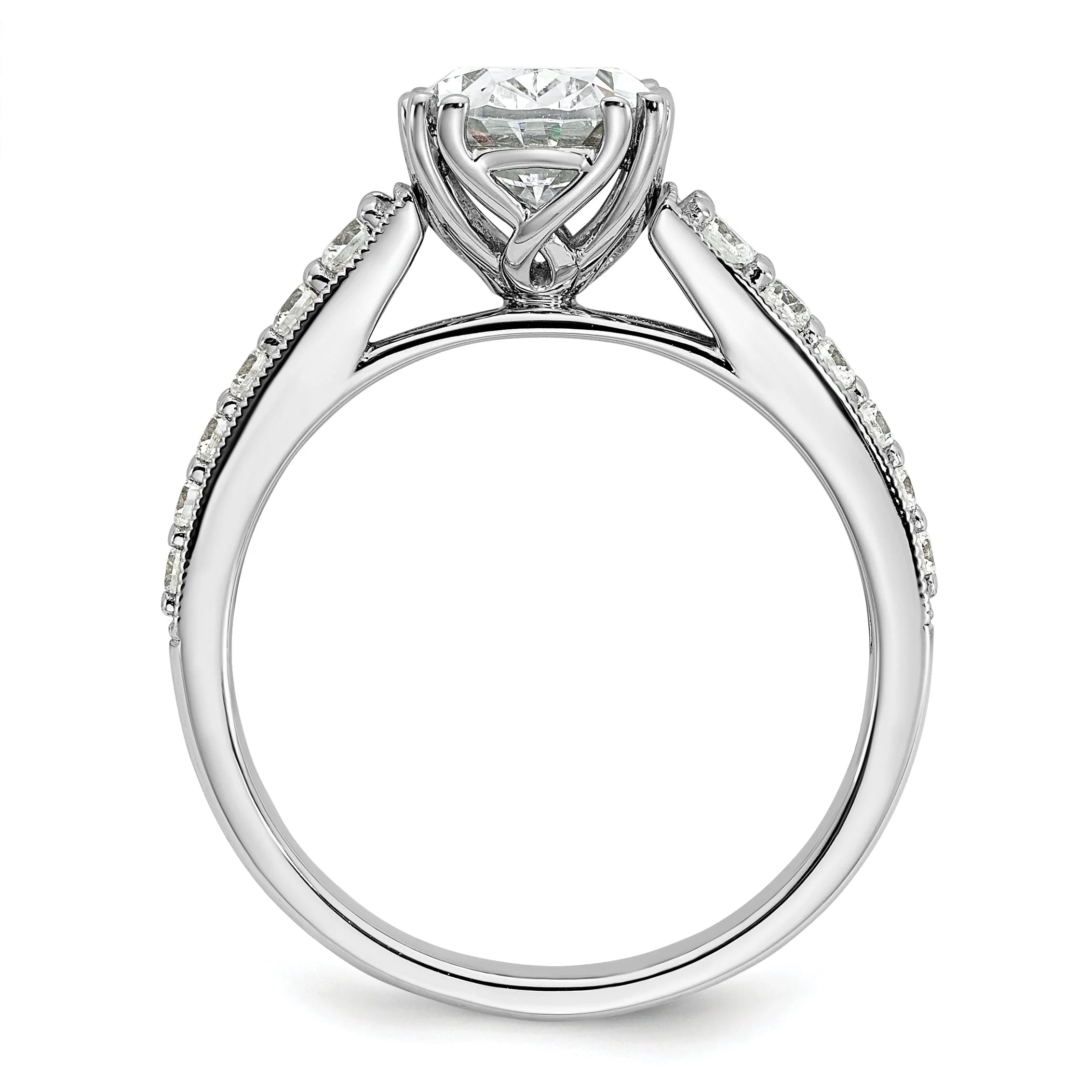 14k White Gold Oval Engagement Ring F974308