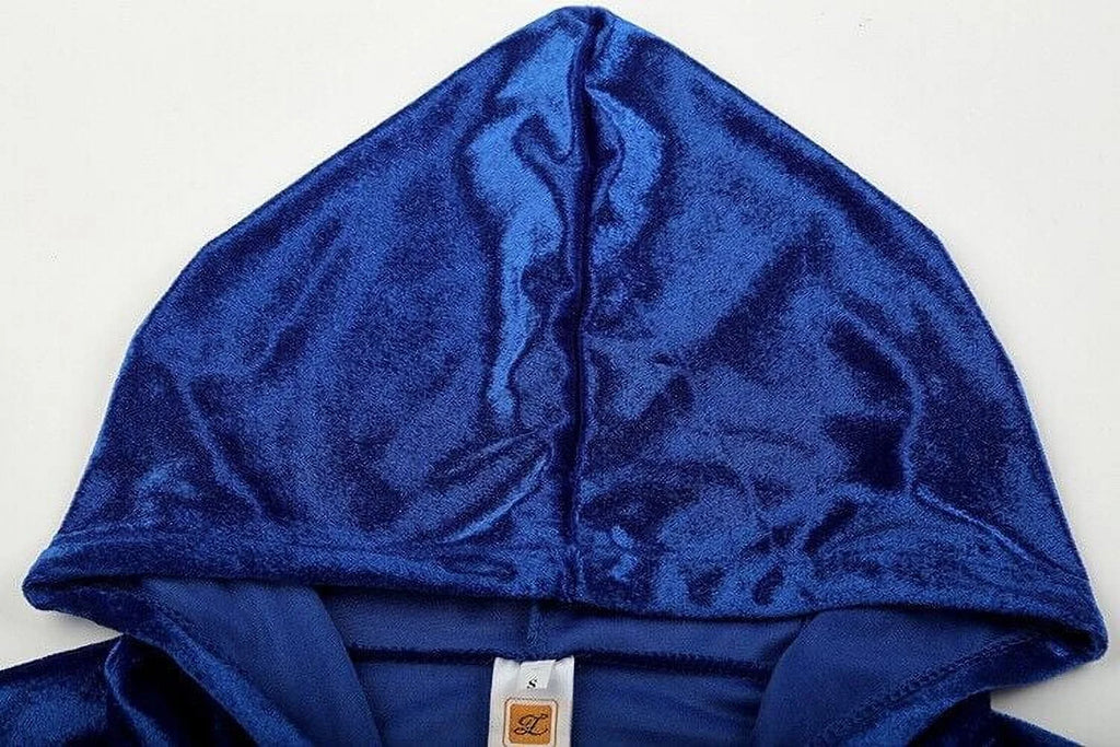 Velour 2-Piece Hoodie Tracksuit Set X794