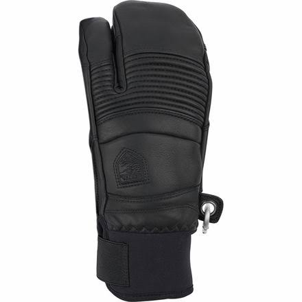 Black 3-Finger Leather Gloves O23769
