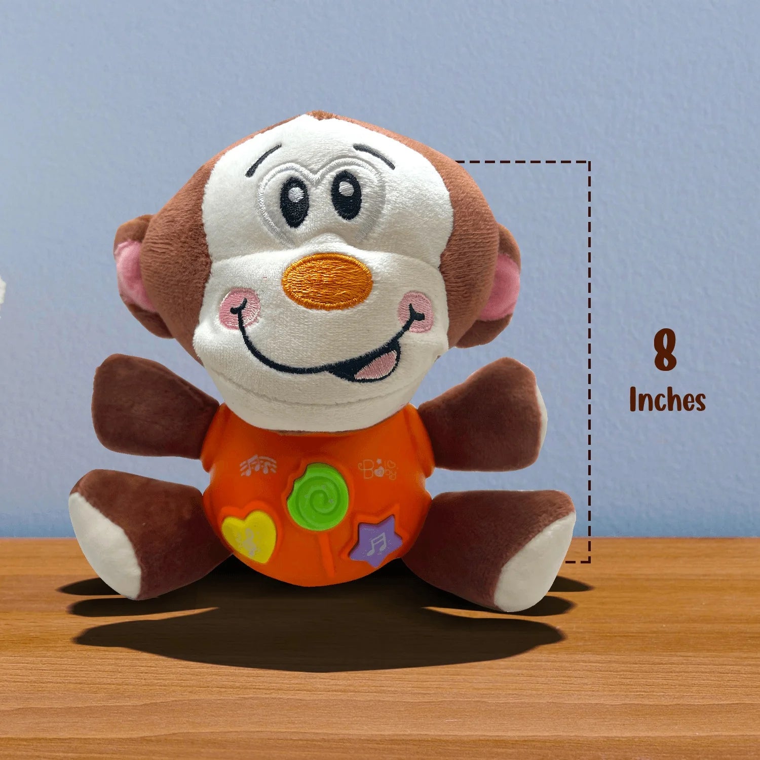Monkey Plush Toy with Light-Up Button, 12 Nursery Rhyme & Sound Effects T930