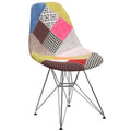 Patchwork Fabric Chair with Chrome Base L771633